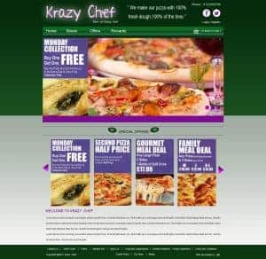 Krazy Chef, Takeaway Website, Takeaway Website Design, Fast Food Website, Fast Food Website Design