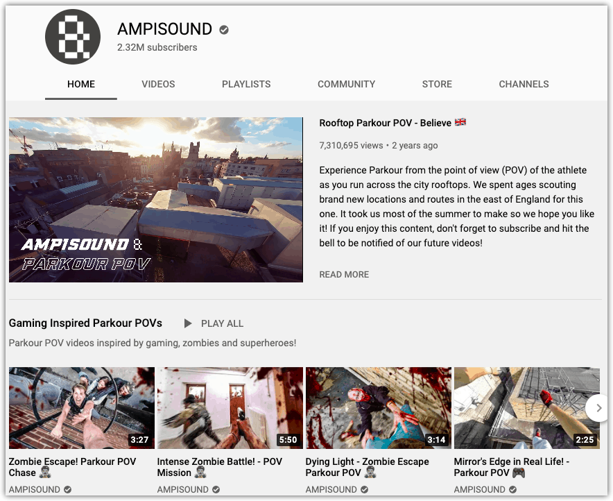 Ampisound channel page